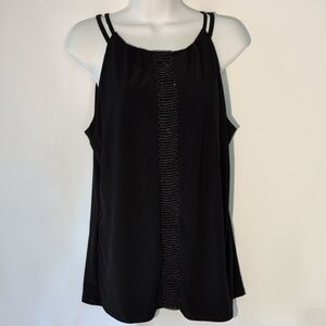 White House Black Market Black Tank Top with Strappy Detail